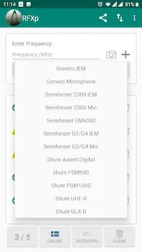 RFXp Equipment Screenshot